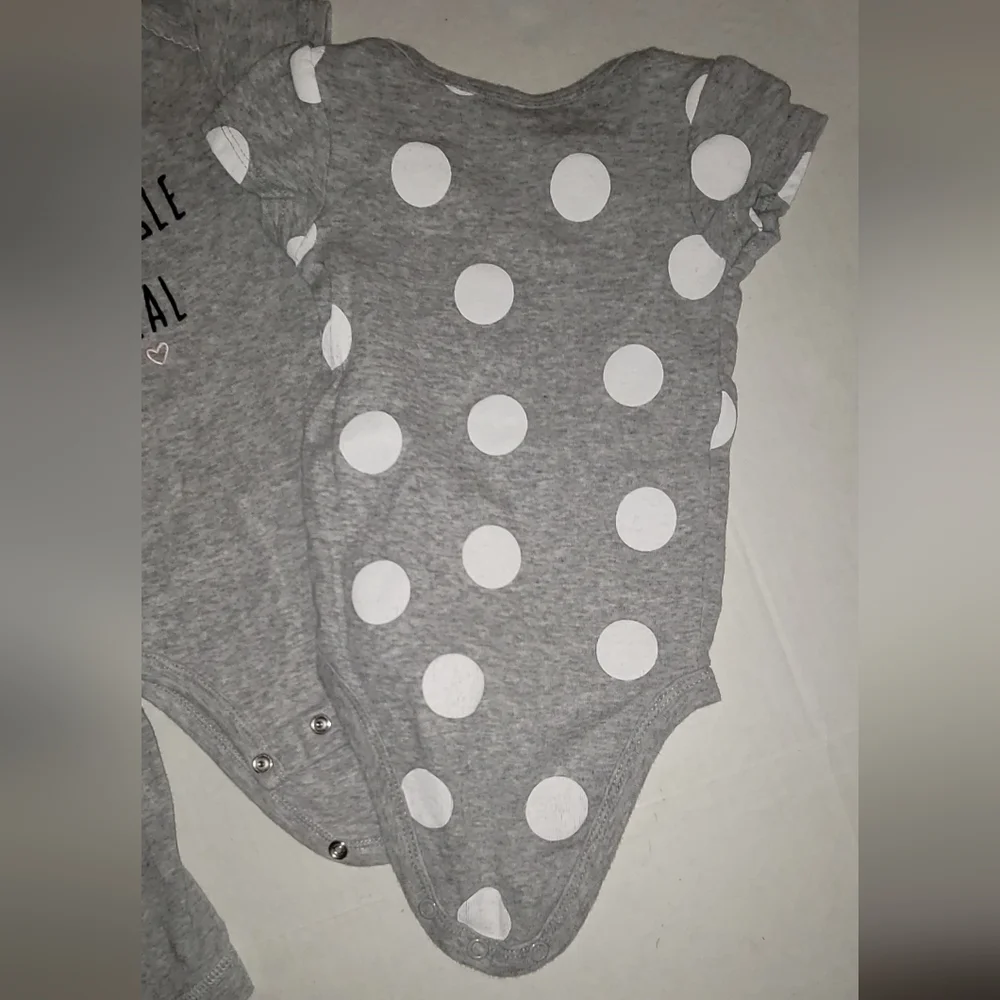 3 set Carters gray onesie  polka dot flamingo